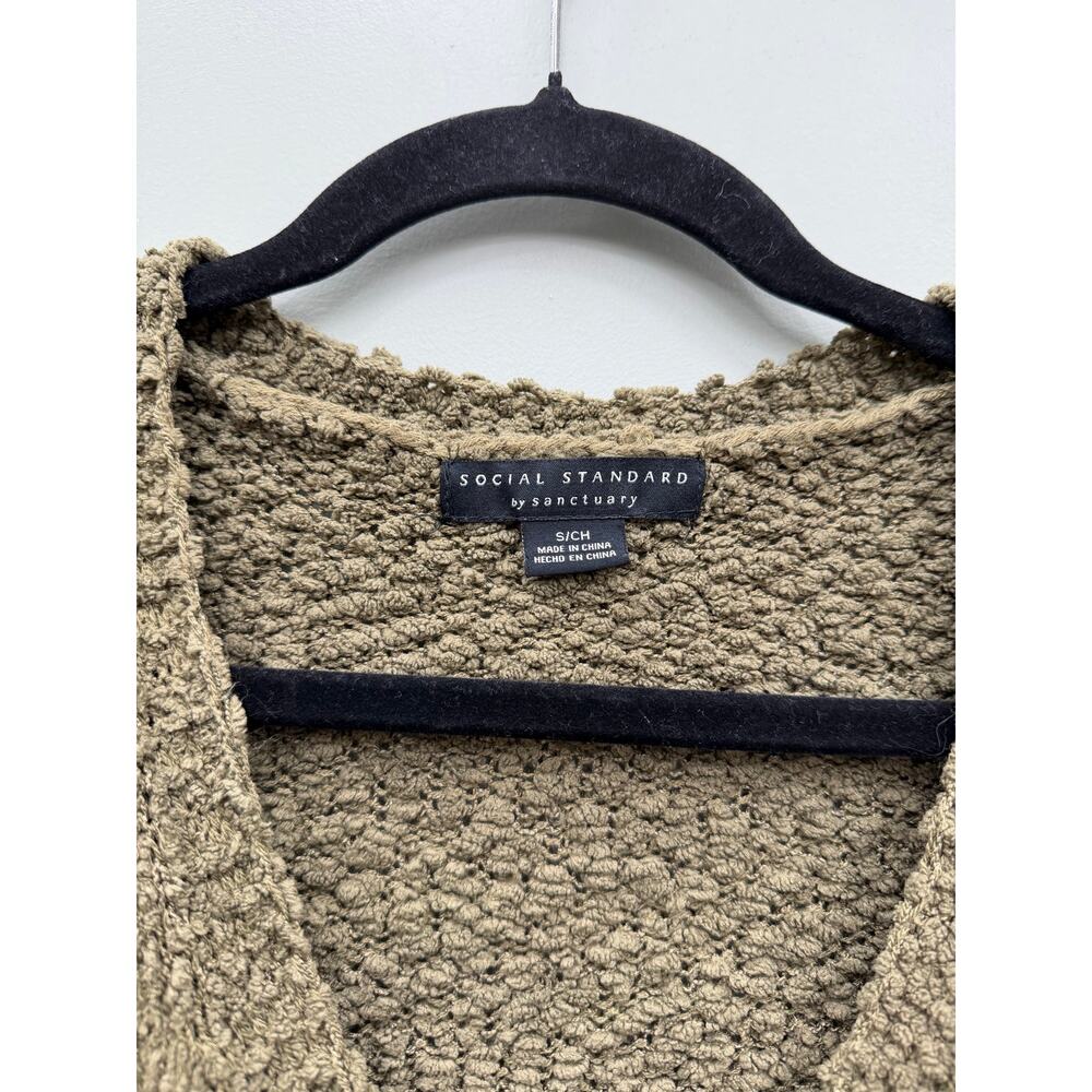 Social Standard by Sanctuary Olive Boucle Cardigan Sweater S Button Front - Picture 2 of 4